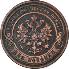 Moeda, Rússia, Nicholas II, 2 Kopeks, 1896, St. Petersburg, VF(30-35), Cobre