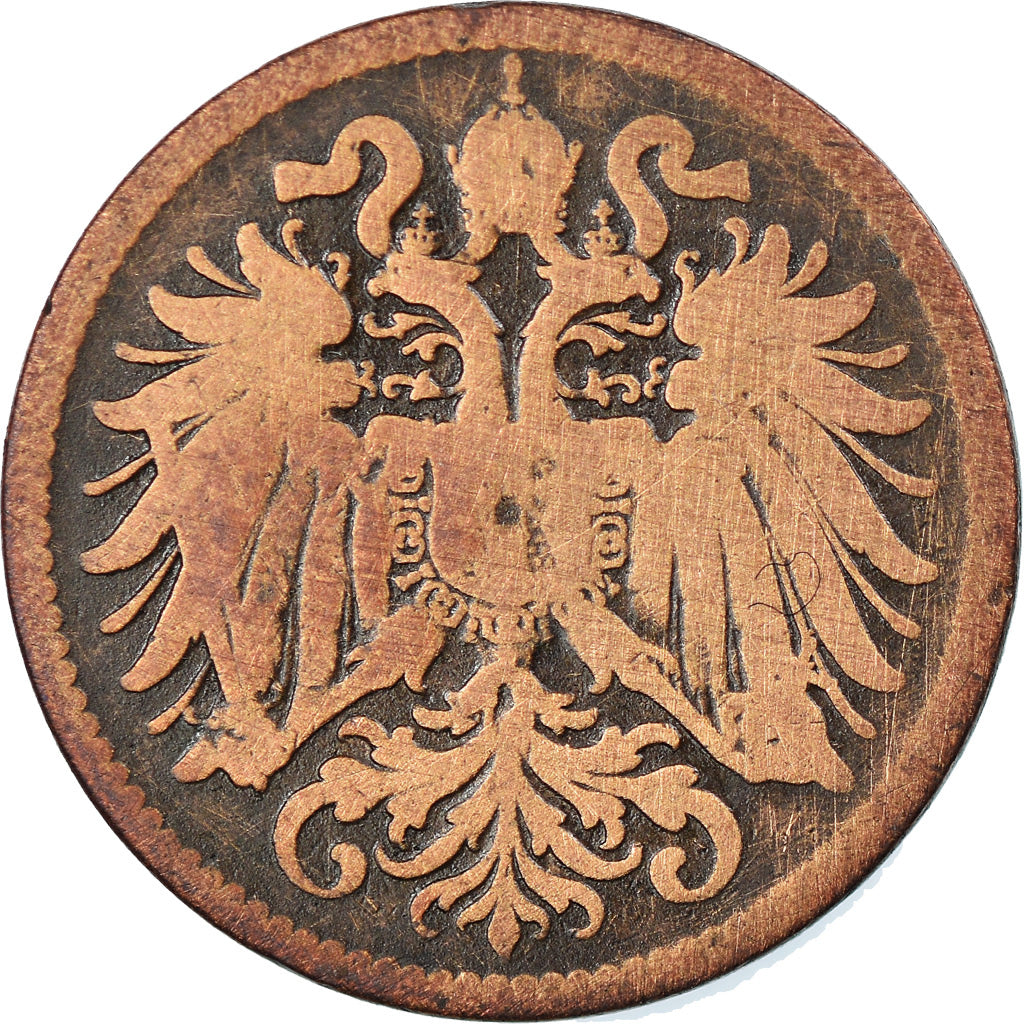Coin, Austria, Franz Joseph I, 2 Heller, 1897, VF(20-25), Bronze, KM:2801