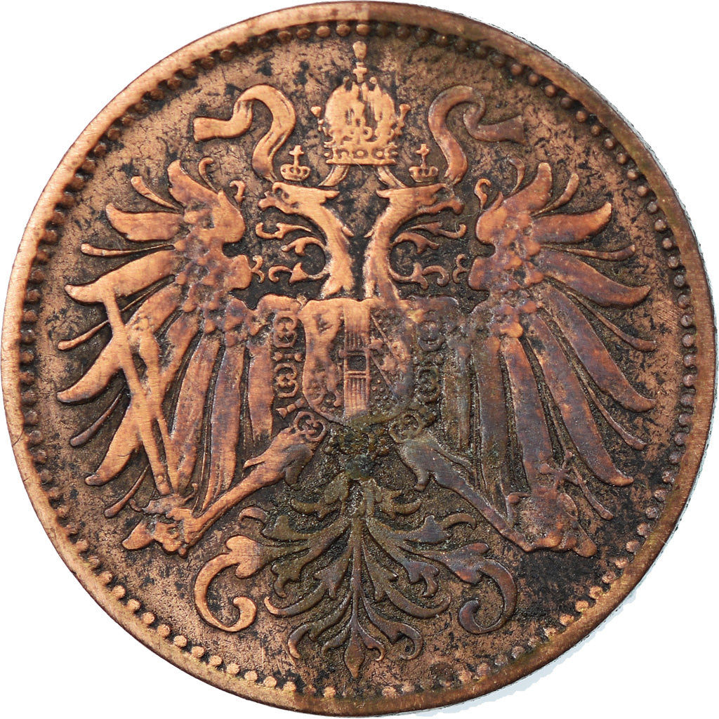 Coin, Austria, Franz Joseph I, 2 Heller, 1893, VF(30-35), Bronze, KM:2801