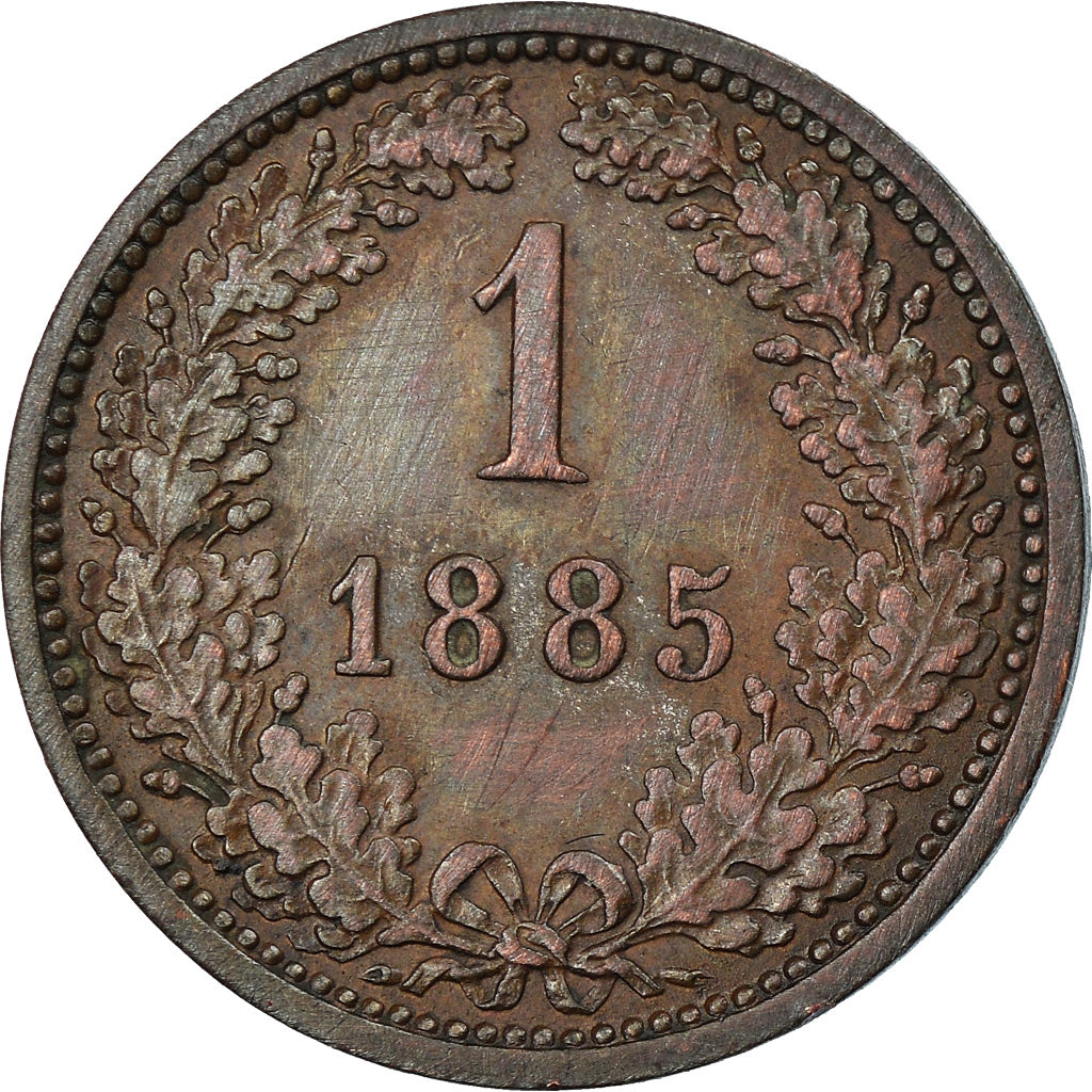 Coin, Austria, Franz Joseph I, Kreuzer, 1885, AU(50-53), Copper, KM:2187