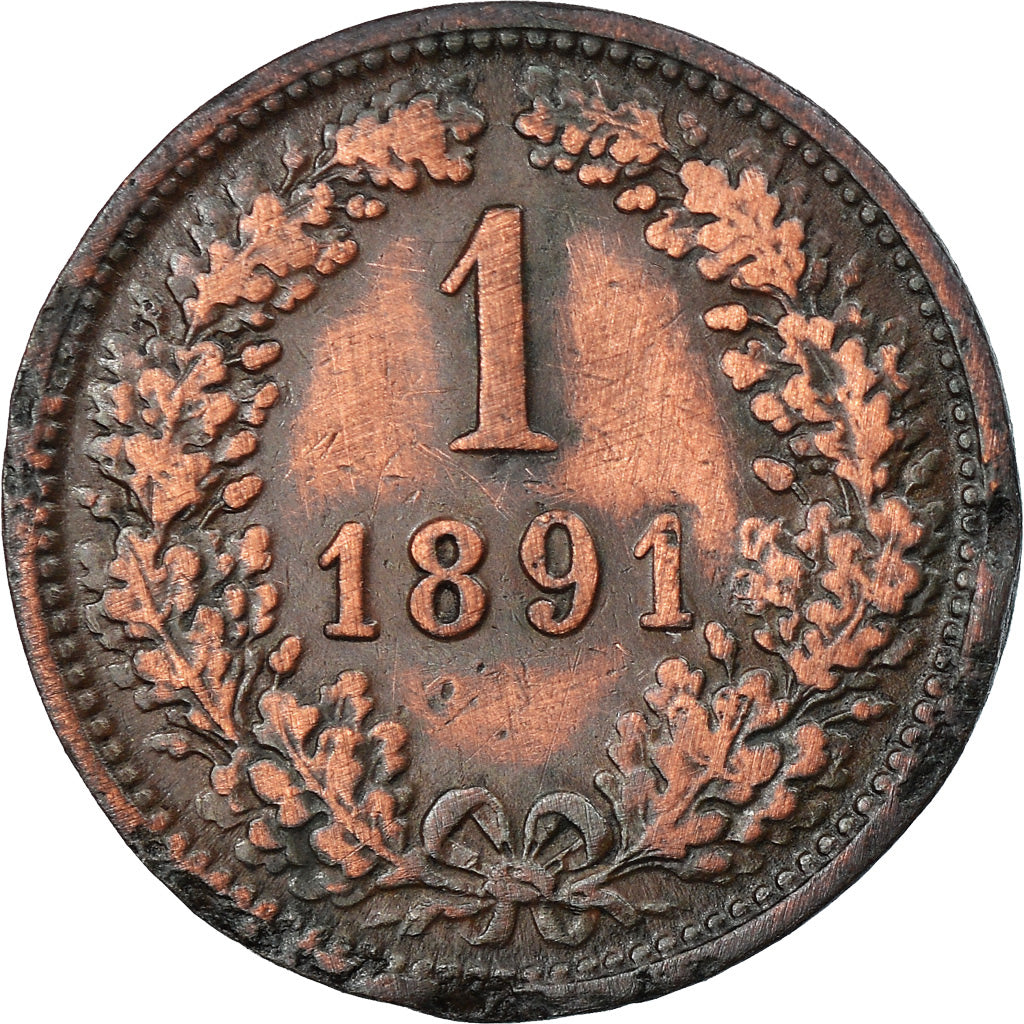 Coin, Austria, Franz Joseph I, Kreuzer, 1891, VF(30-35), Copper, KM:2187