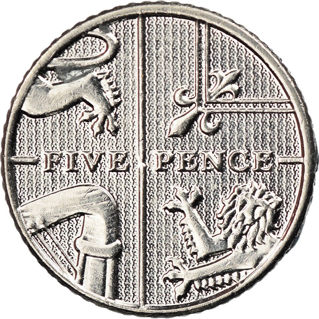 Moneta, Gran Bretagna, 5 Pence, 2016, BB, Rame-nichel