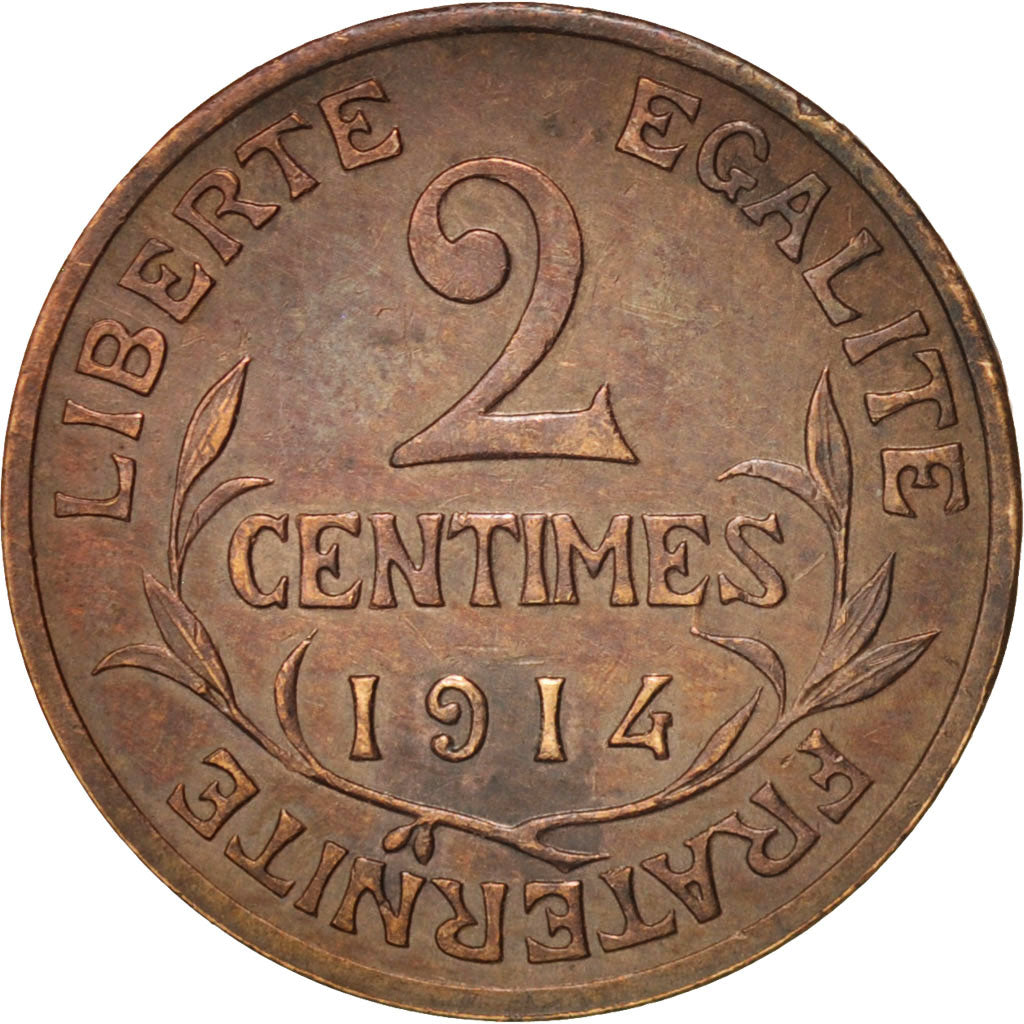 Monnaie, France, Dupuis, 2 Centimes, 1914, Paris, TB+, Bronze, KM:841