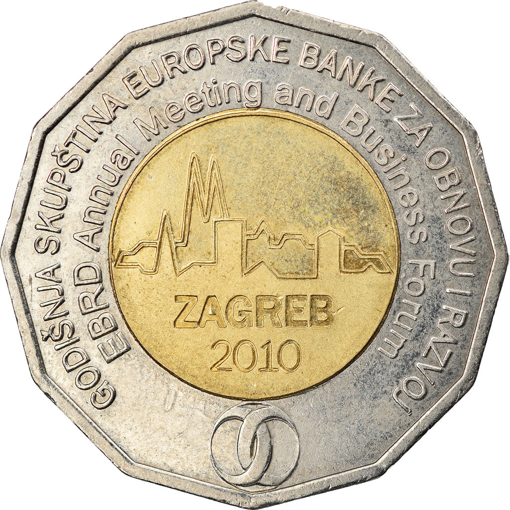 Coin, Croatia, 25 Kuna, 2010, EF(40-45), Bi-Metallic, KM:93