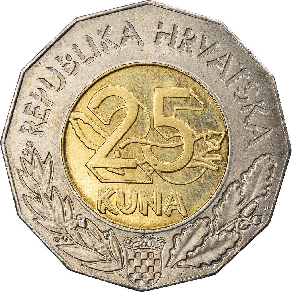 Coin, Croatia, 25 Kuna, 2010, EF(40-45), Bi-Metallic, KM:93
