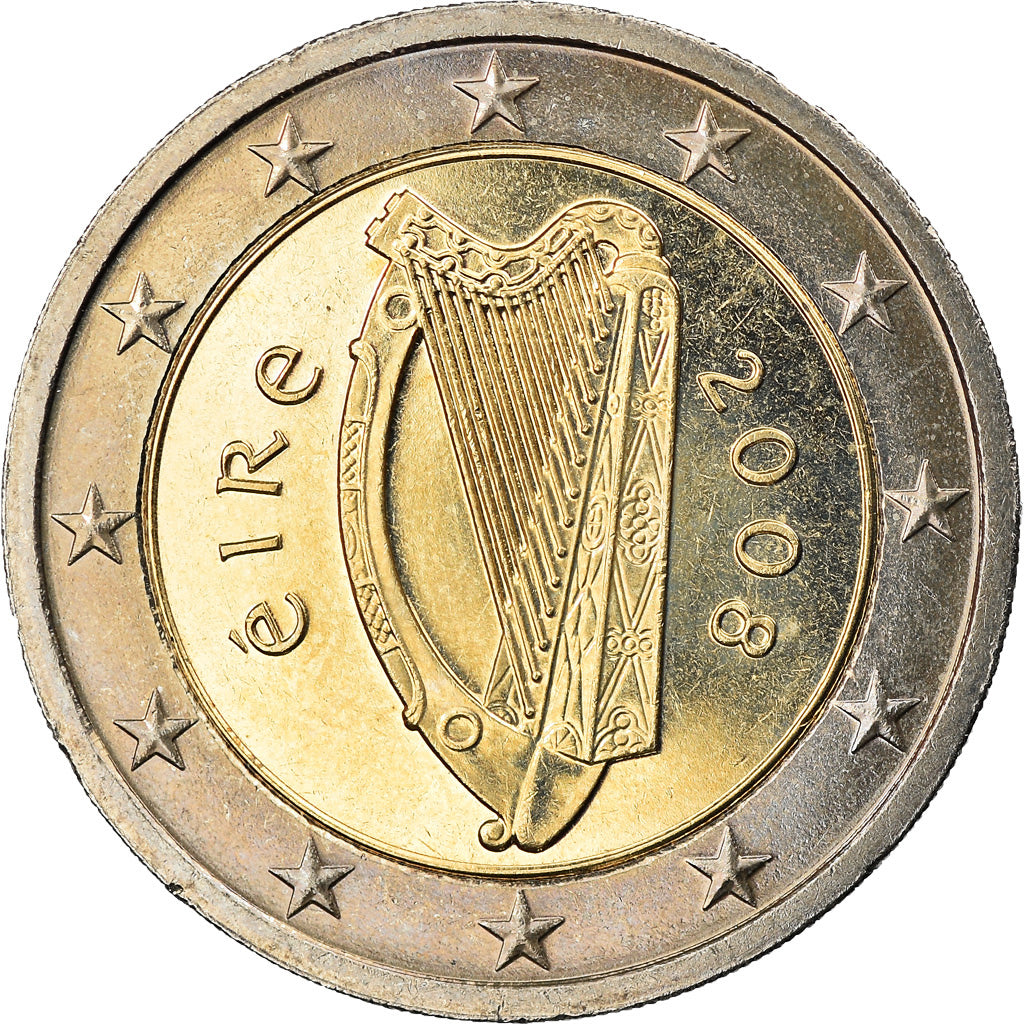 IRELAND REPUBLIC, 2 Euro, 2008, MS(63), Bi-Metallic, KM:51