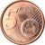 Chipre, 5 Euro Cent, 2013, MS(63), Aço Cromado a Cobre, KM:New