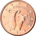 Chipre, Euro Cent, 2013, MS(63), Aço Cromado a Cobre, KM:New