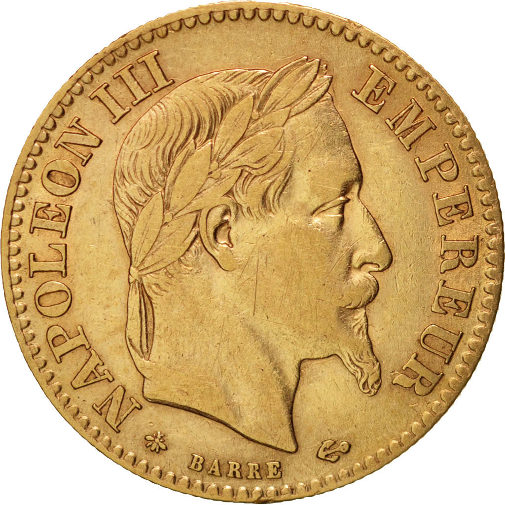 France, Napoleon III, 10 Francs, 1862,Paris,AU(50-53),Gold,KM 800.1,Gadoury 1015