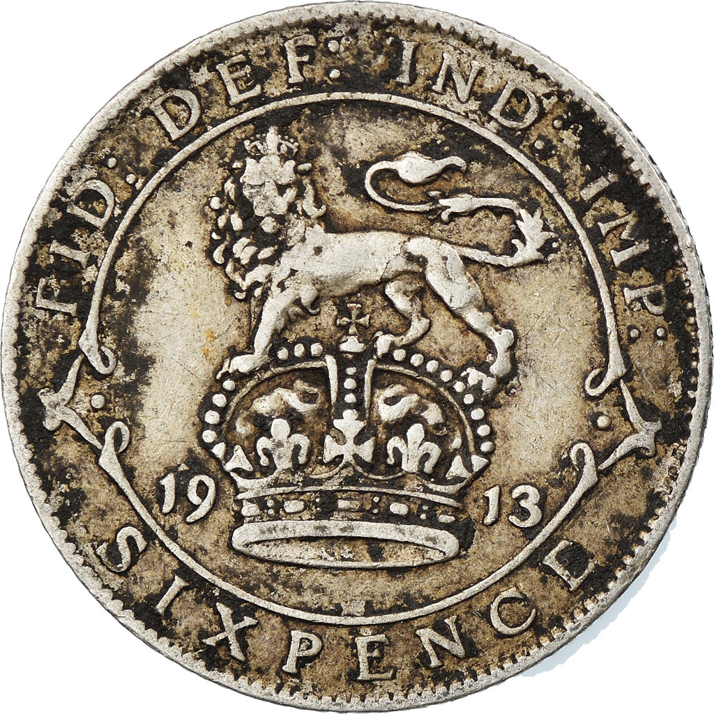 Coin, Great Britain, George V, 6 Pence, 1913, VF(20-25), Silver, KM:815