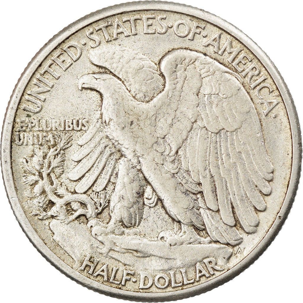 Coin, United States, Walking Liberty Half Dollar, Half Dollar, 1942, U.S. Mint