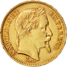 Moneda, Francia, Napoleon III, Napoléon III, 20 Francs, 1867, Paris, MBC+, Oro