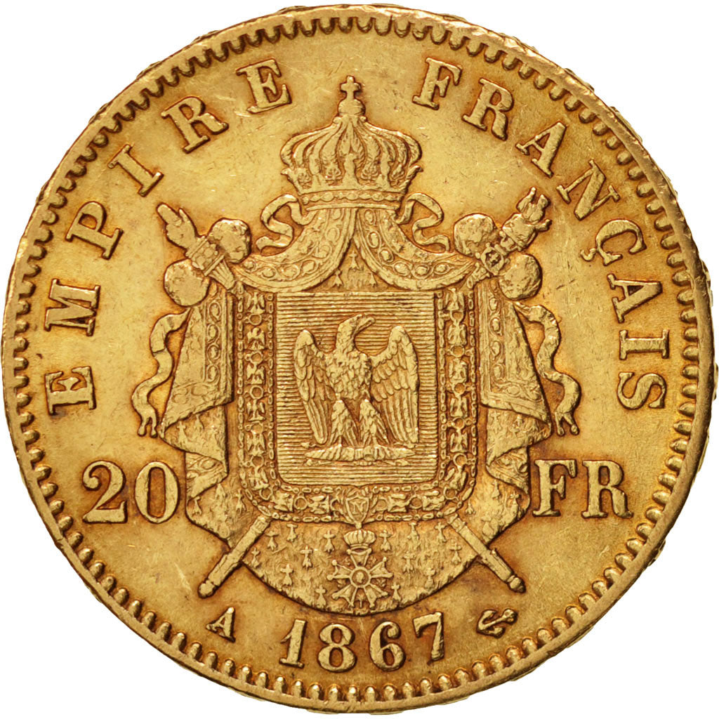 Monnaie, France, Napoleon III, Napoléon III, 20 Francs, 1867, Paris, TTB+, Or