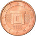 Malta, Euro Cent, 2008, ZF, Copper Plated Steel, KM:New