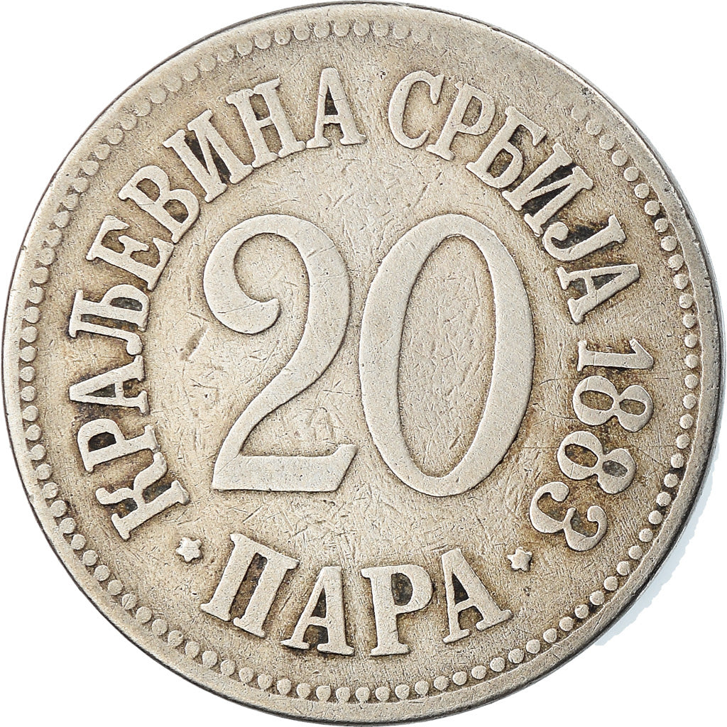 Coin, Serbia, Milan I, 20 Para, 1883, VF(30-35), Copper-nickel, KM:20