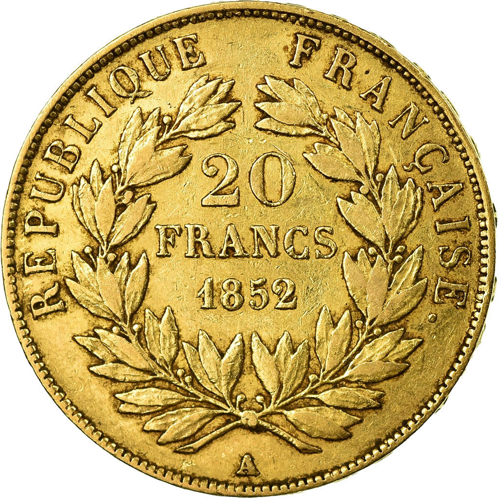 Coin, France, Napoleon III, Napoléon III, 20 Francs, 1852, Paris, EF(40-45)