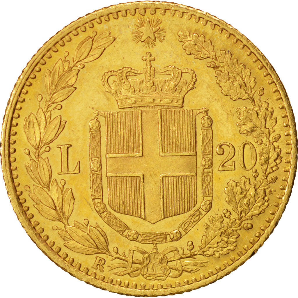 Italia, Umberto I, 20 Lire, 1882, Rome, BB+, Oro, KM:21