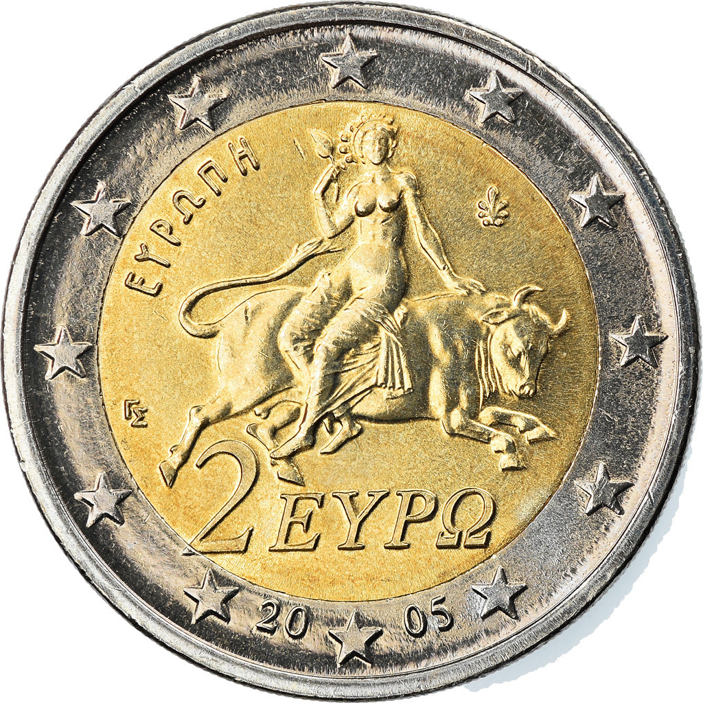 Greece, 2 Euro, 2005, Athens, MS(63), Bi-Metallic, KM:188