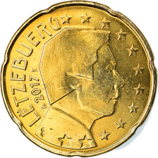 Luxembourg, 20 Euro Cent, 2017, MS(63), Brass, KM:New