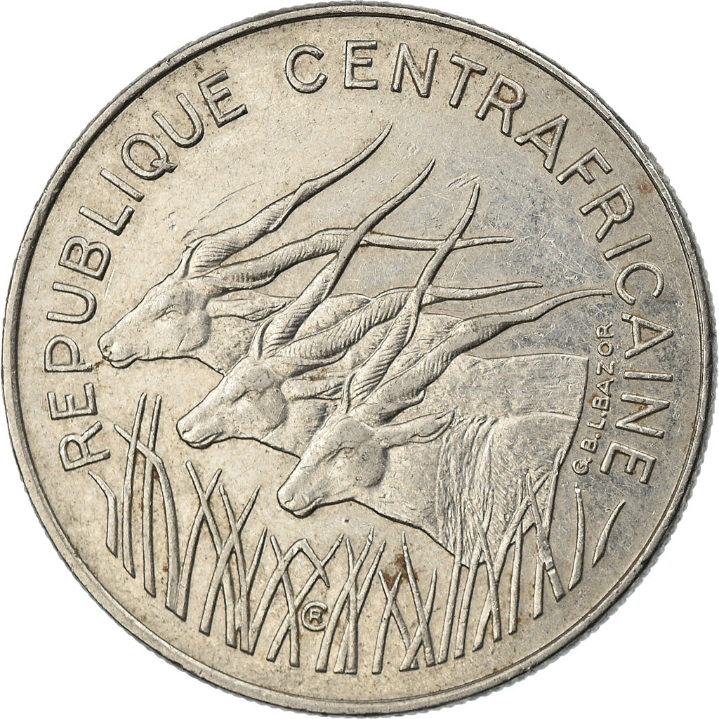 Moneda, República Centroafricana, 100 Francs, 1983, MBC, Níquel, KM:7