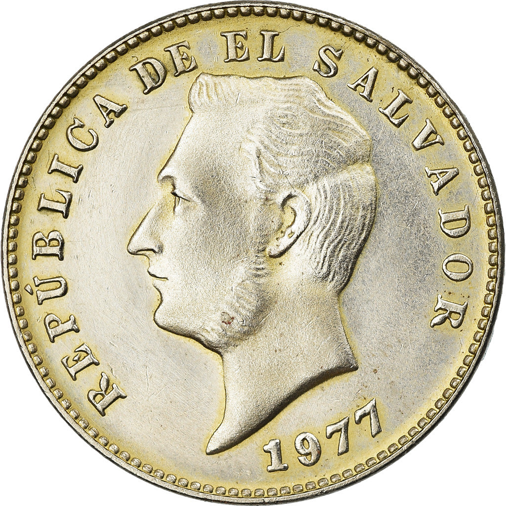 Coin, El Salvador, 10 Centavos, 1977, Vereinigte Deutsche Metall, Germany