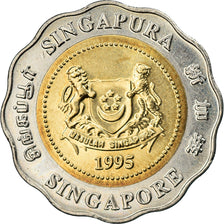 Coin, Singapore, 50th Anniversary - United Nations, 5 Dollars, 1995, MS(63)