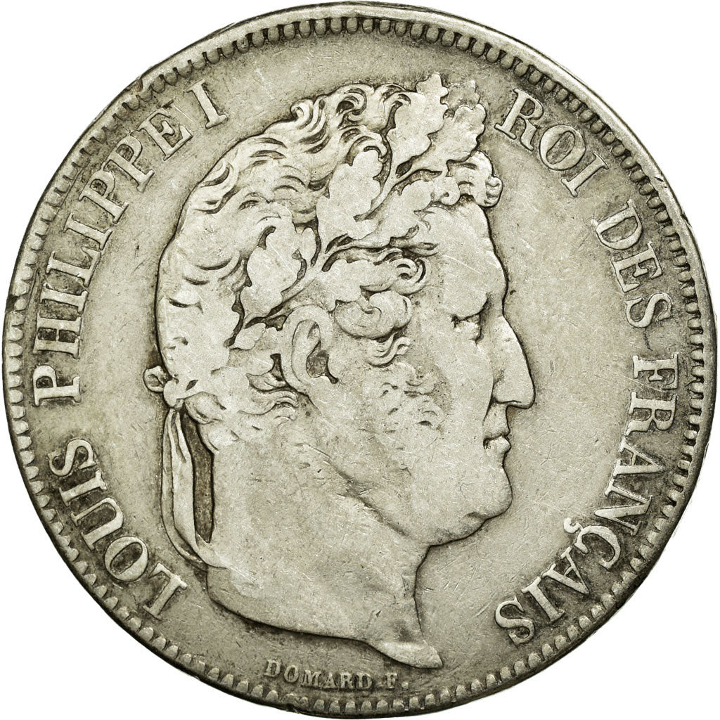 Coin, France, Louis-Philippe, 5 Francs, 1833, Rouen, VF(30-35), Silver