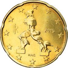 Italien, 20 Euro Cent, 2015, UNZ, Messing, KM:New