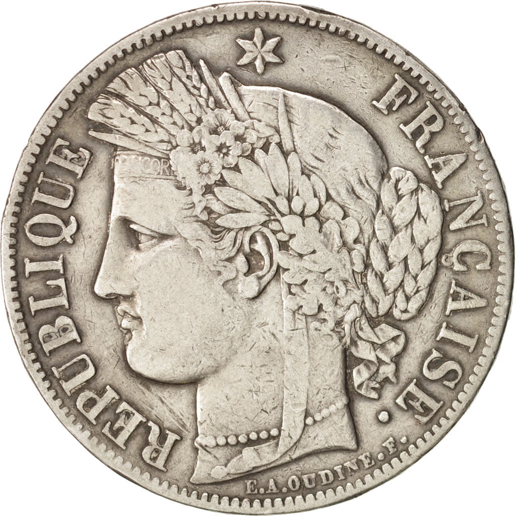France, Cérès, 5 Francs, 1849, Paris, EF(40-45), Silver, KM:761.1, Gadoury:719