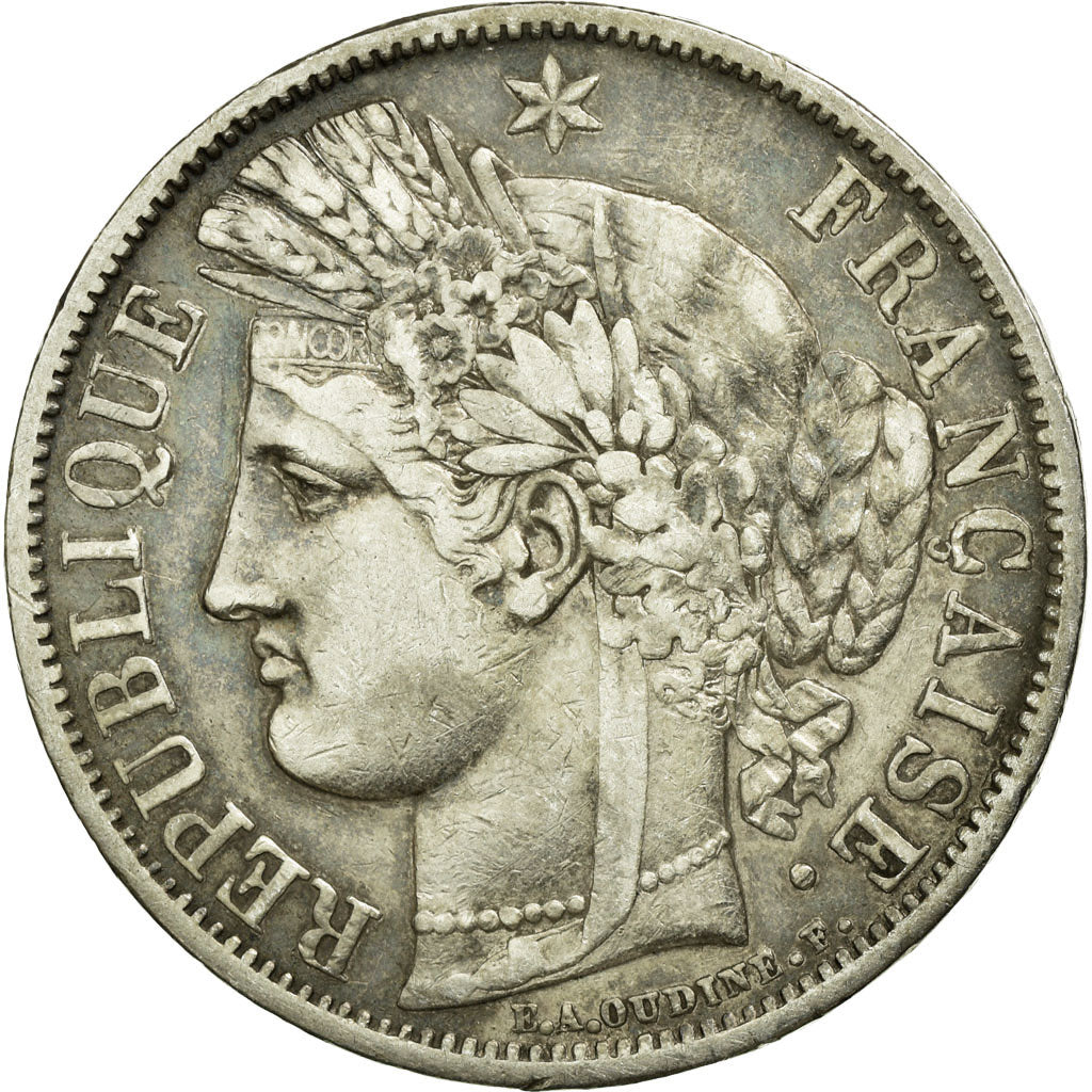 Coin, France, Cérès, 5 Francs, 1849, Paris, EF(40-45), Silver, KM:761.1