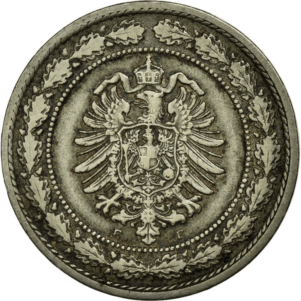 Coin, GERMANY - EMPIRE, Wilhelm I, 20 Pfennig, 1888, Stuttgart, AU(50-53)