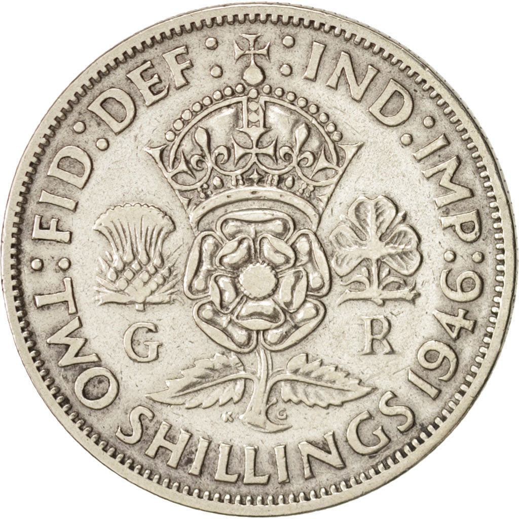Great Britain, George VI, Florin, Two Shillings, 1946, EF(40-45), Silver, KM:855