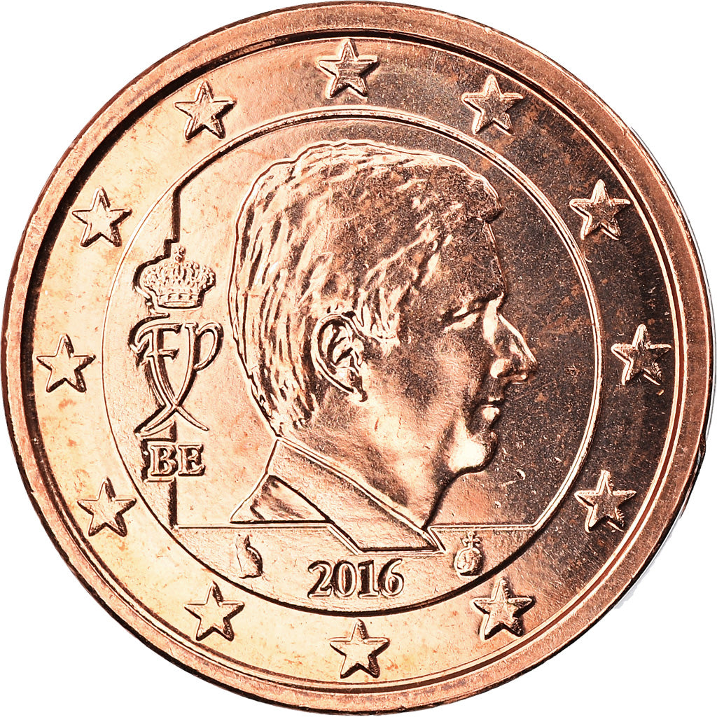 Belgium, 2 Euro Cent, 2016, MS(65-70), Copper Plated Steel, KM:New