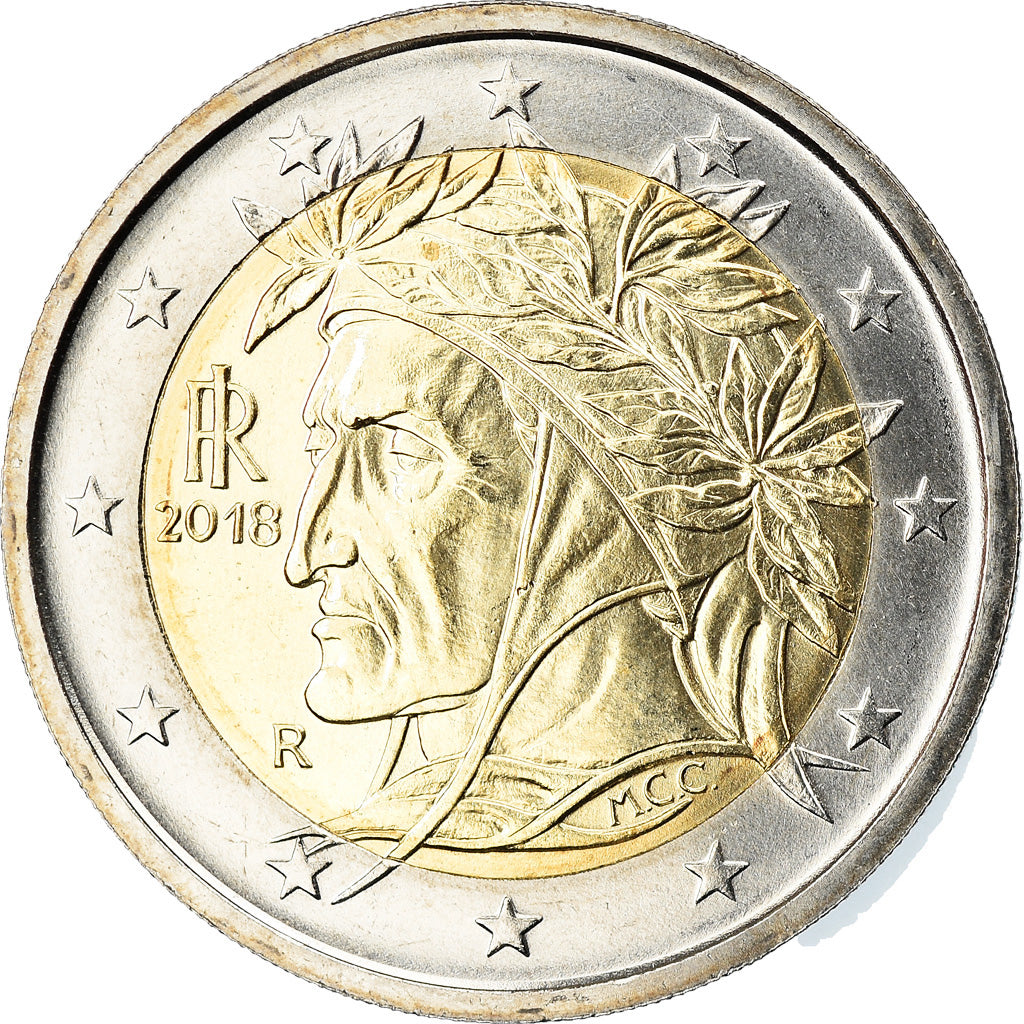 Italy, 2 Euro, 2018, MS(63), Bi-Metallic, KM:New