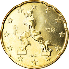 Italia, 20 Euro Cent, 2018, SC, Latón, KM:New