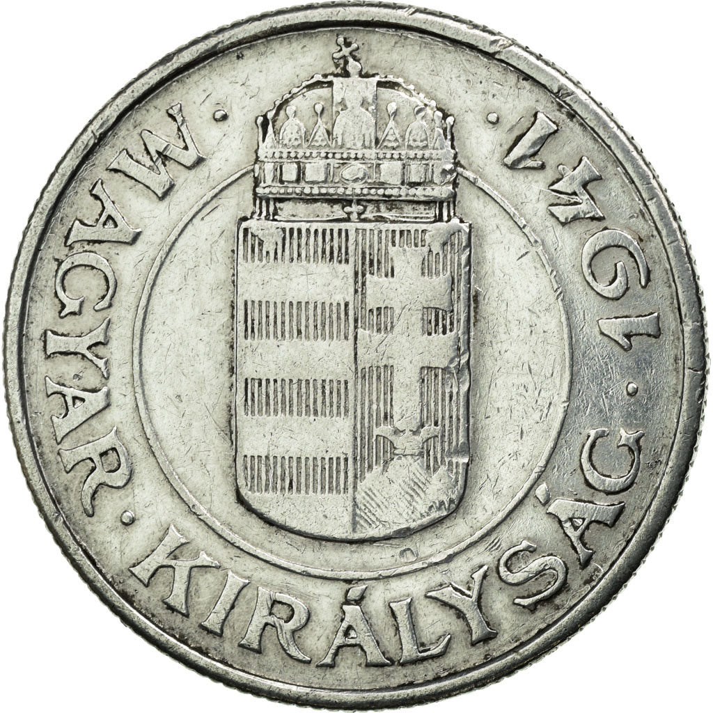 Coin, Hungary, 2 Pengö, 1941, EF(40-45), Aluminum, KM:522.1