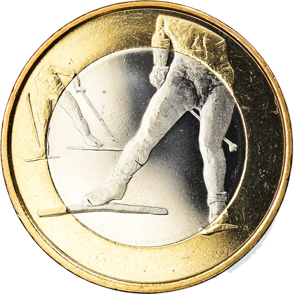 Finlande, 5 Euro, Le ski de fond, 2016, Vantaa, SPL, Bi-Metallic, KM:244