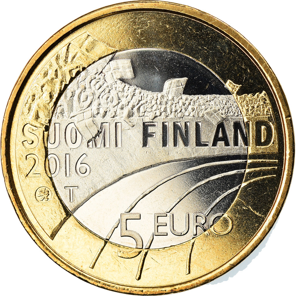 Finnland, 5 Euro, Le hockey sur glace, 2016, Vantaa, UNZ, Bi-Metallic, KM:243