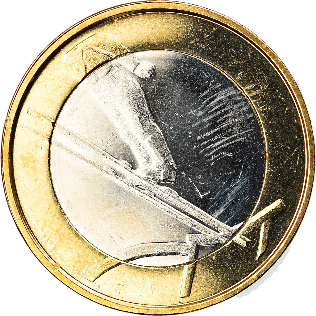 Finland, 5 Euro, Ski jumping, 2016, MS(63), Bi-Metallic, KM:New