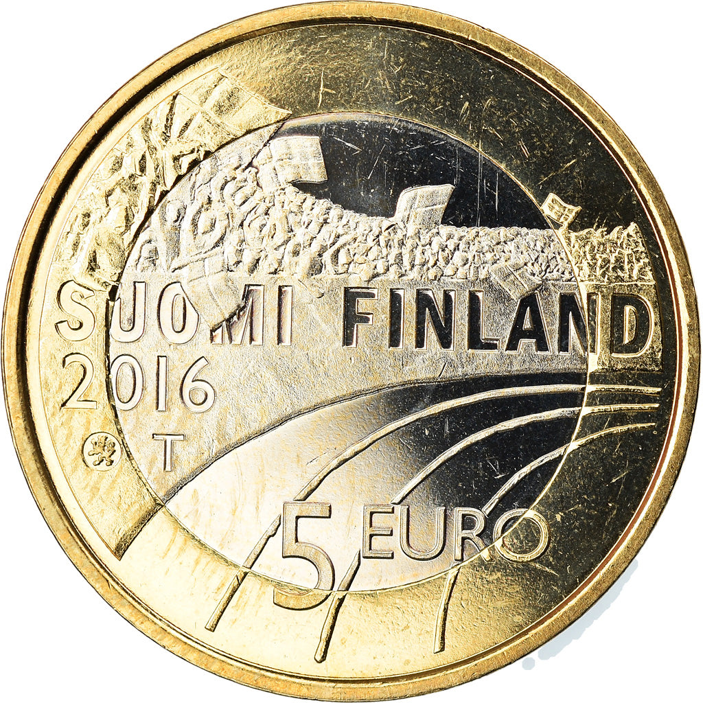 Finland, 5 Euro, Atletiek, 2016, MS(63), Bi-Metallic, KM:New