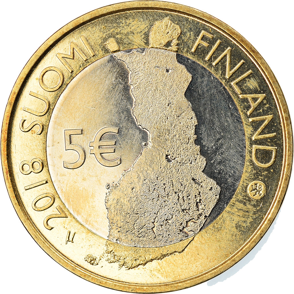 Finland, 5 Euro, Oulankajoki, 2018, MS(63), Bi-Metallic, KM:New