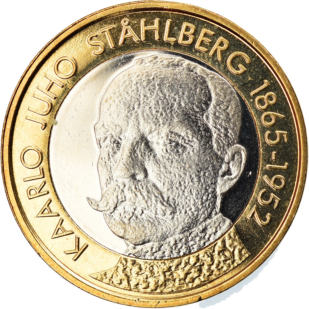 Finland, 5 Euro, Karl J. Stahlberg, 2016, MS(63), Bi-Metallic, KM:New