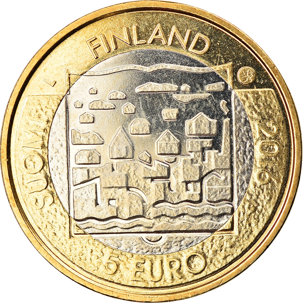 Finland, 5 Euro, Karl J. Stahlberg, 2016, MS(63), Bi-Metallic, KM:New