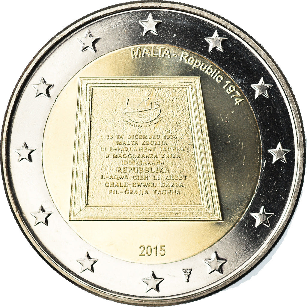 Malta, 2 Euro, 2015, SC, Bimetálico, KM:New