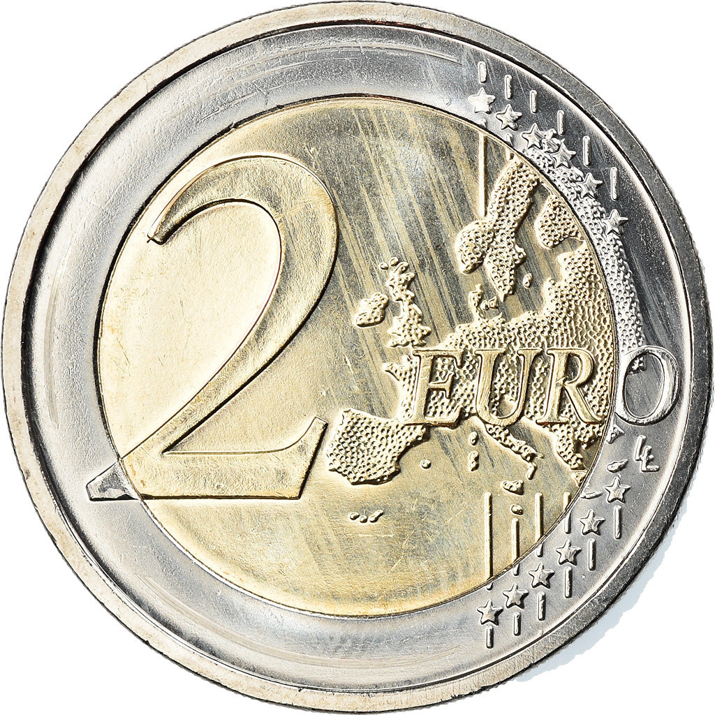 Germany, 2 Euro, Chute du Mur de Berlin, 2019, Karlsruhe, Colourized, MS(63)