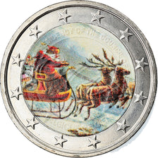 Belgium, 2 Euro, Père Noël, Colourized, AU(55-58), Bi-Metallic, KM:New