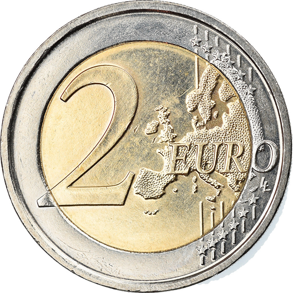 Belgium, 2 Euro, Père Noël, Colourized, AU(55-58), Bi-Metallic, KM:New