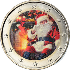 Luxembourg, 2 Euro, Père Noël, Colourized, MS(63), Bi-Metallic, KM:New