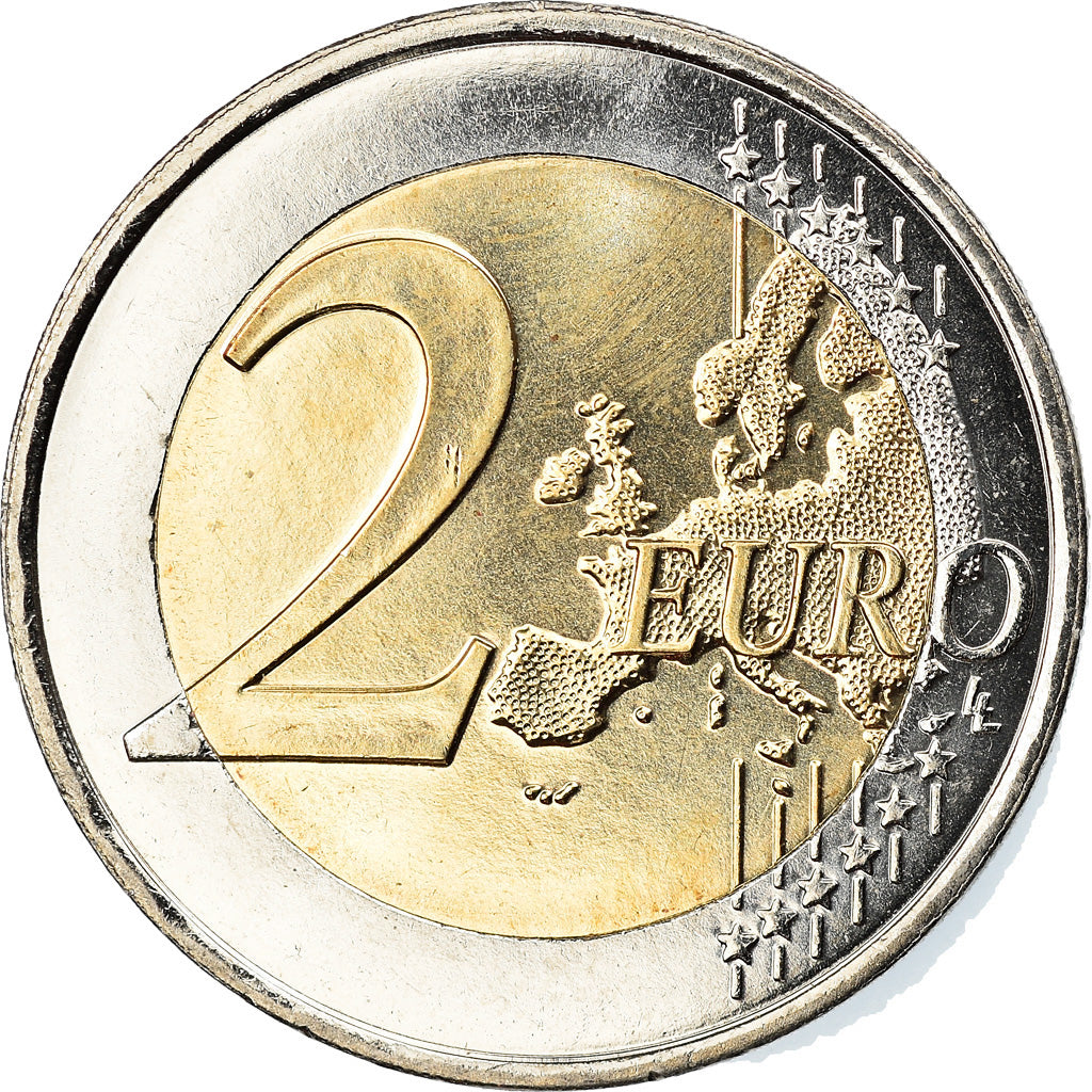 Luxembourg, 2 Euro, Père Noël, Colourized, MS(63), Bi-Metallic, KM:New
