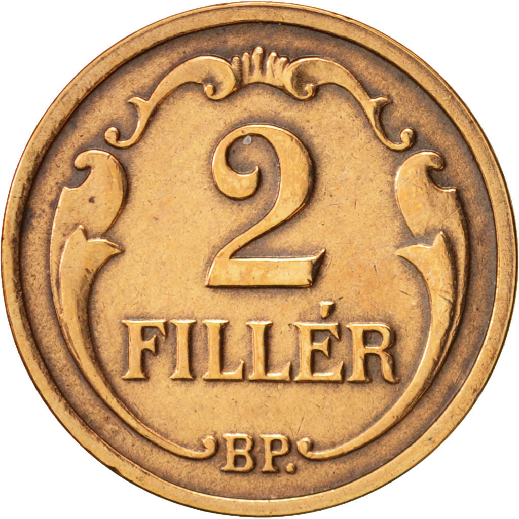 Hungary, 2 Filler, 1927, Budapest, EF(40-45), Bronze, KM:506